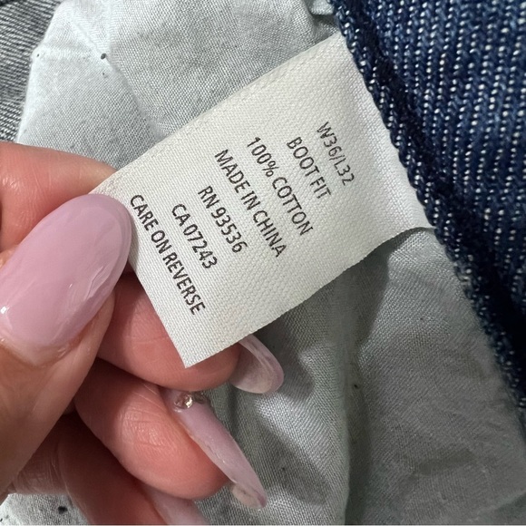 Marc Ecko Jeans Mens 36x32 Blue Bootcut Embroidered Pockets Denim Cut & Sew CL - Picture 6 of 9